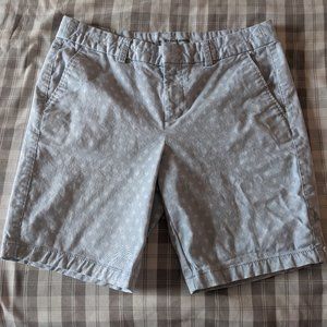 Khakis by GAP City 9 Inch Bermuda Shorts (Size 8 Light Blue with White Prints)